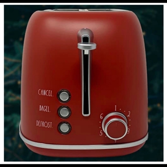 Rae Dunn 2-Slice Toaster "Believe" Rounded Retro Red Stainless Holiday Christmas - Picture 3 of 11